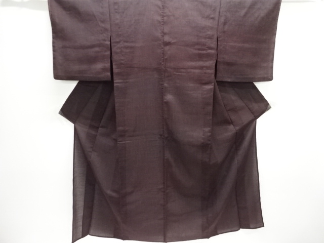JAPANESE KIMONO / ANTIQUE TAISHO-ROMAN KASUMI PATTERN WOVEN CHIJIMI HI